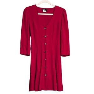 Red v-neck holiday mini dress size S